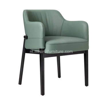Groene minimalistische stijl houten armleuning trench stoelen